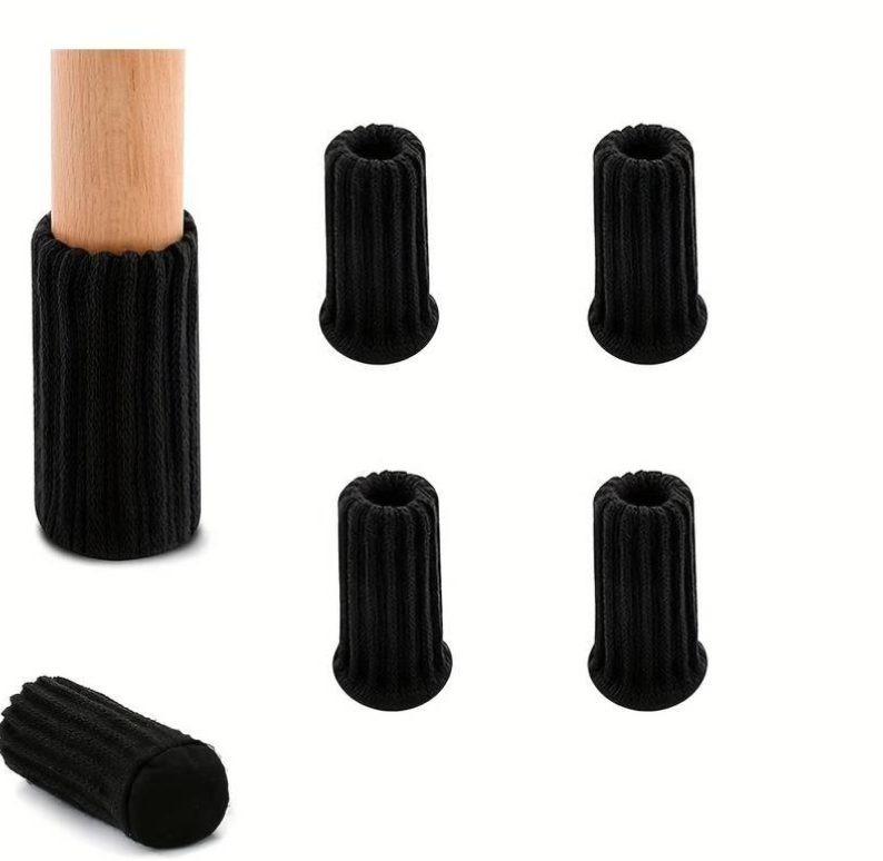 Juodos kėdžių kojų apsaugos