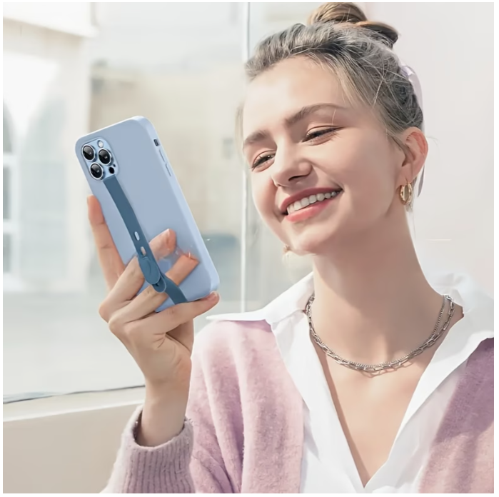 Silikoninis telefono laikiklis rankai – juodas
