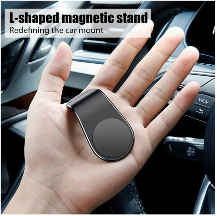 Magnetinis L formos telefono laikiklis automobiliui – tvirtinamas prie oro grotelių